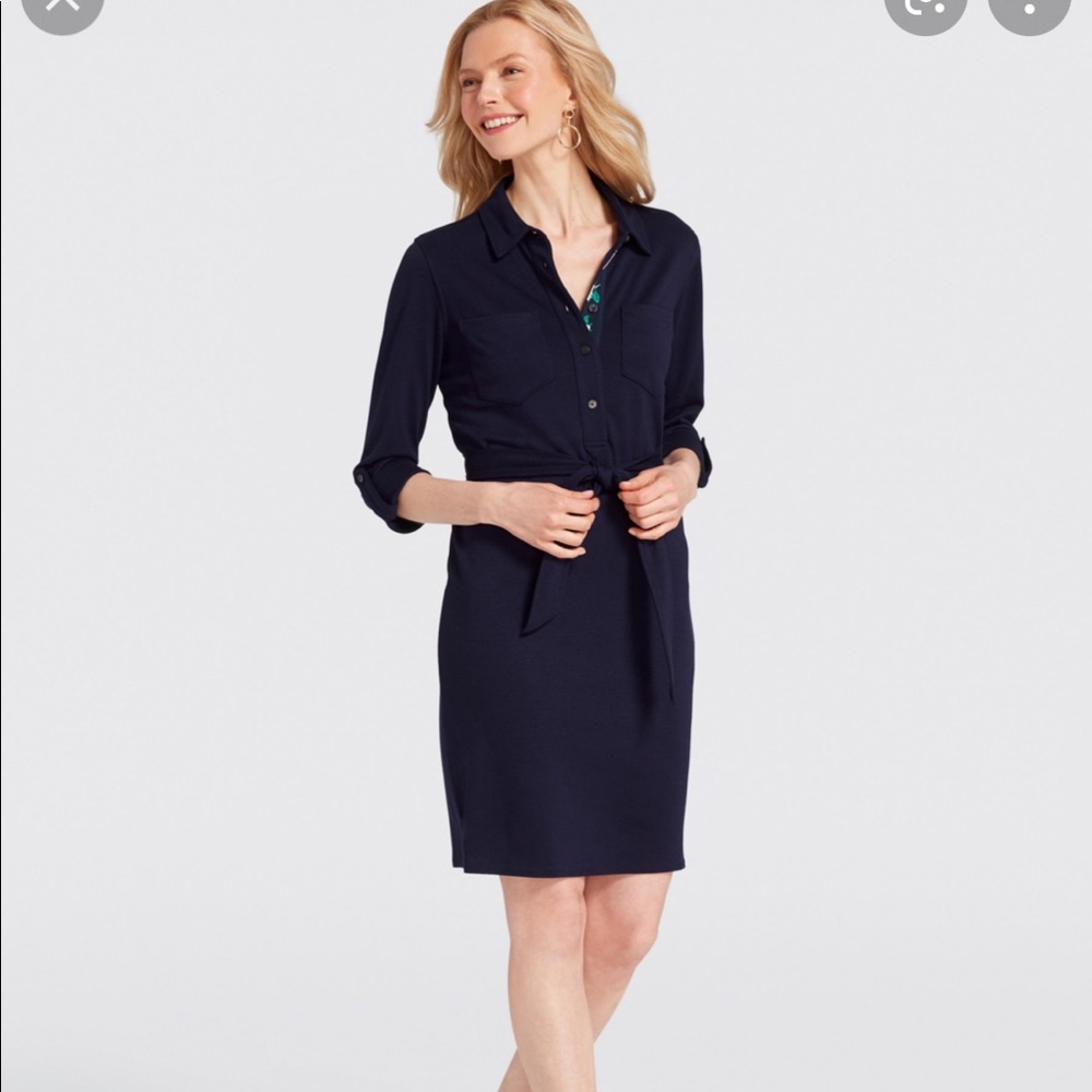 Draper James navy popover dress